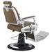 DIR Titan Hydraulic Professional Barber Chair Vintage Brown Variant Rear Angled View On White Background