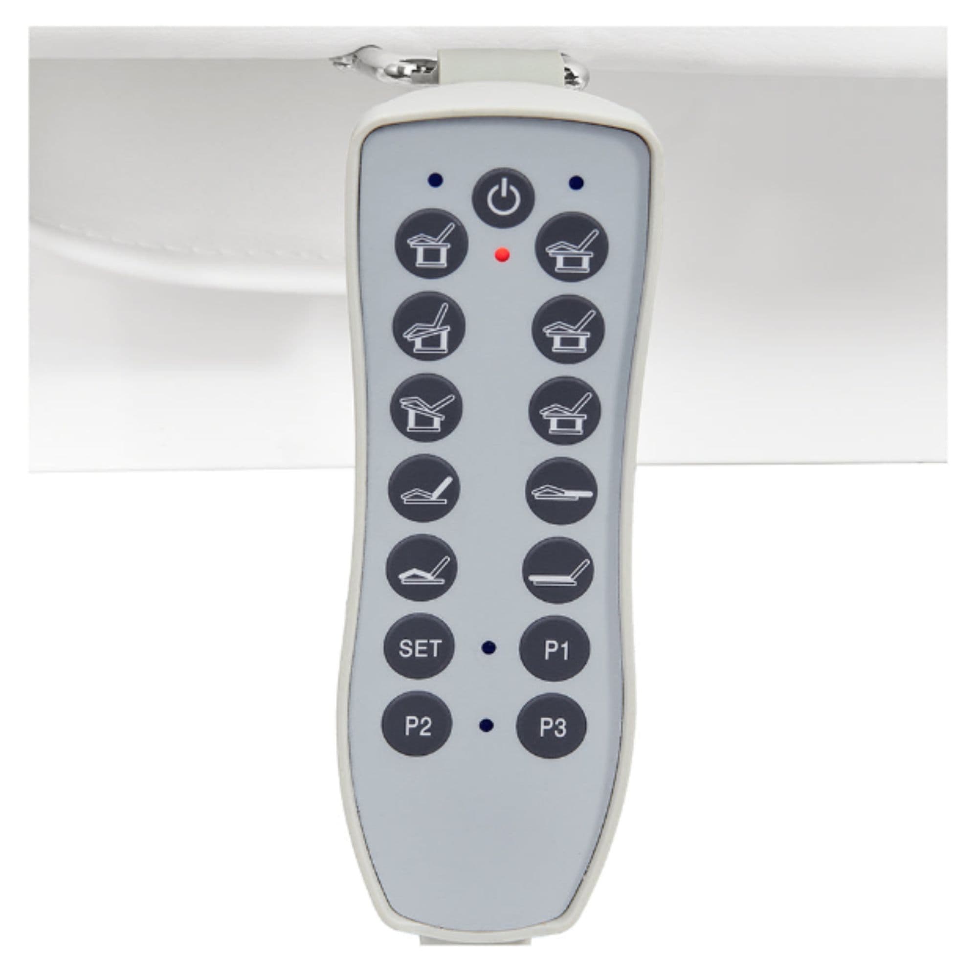 DIR Tranquility 4-Motor Medical Spa Bed Close-Up View Of Remote Control For White Variant