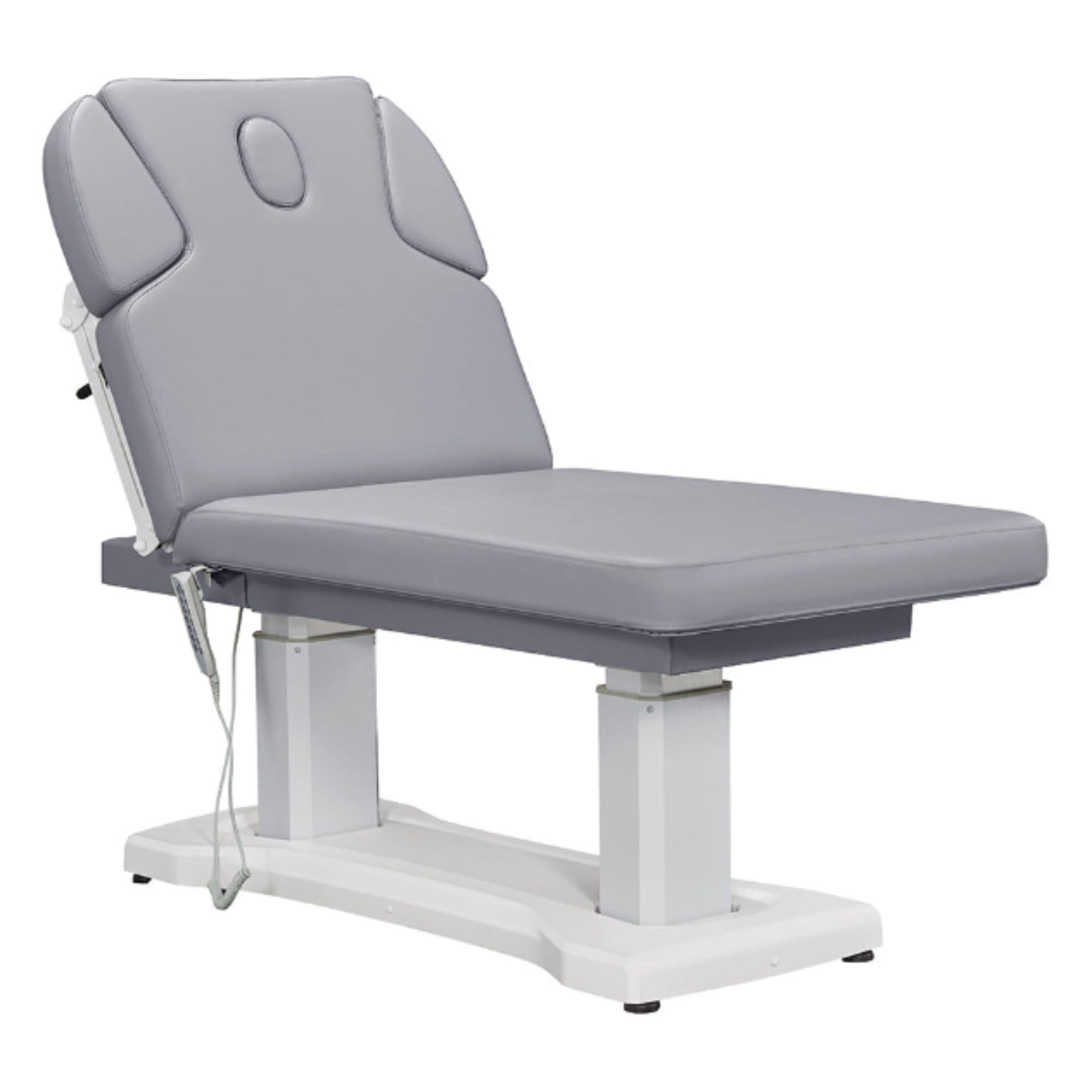 DIR Tranquility 4-Motors Electric Medical Spa Treatment Table Gray Variant With Semi-Folded Leg Section And Remote Control