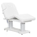 DIR Tranquility 4-Motors Electric Medical Spa Treatment Table White Variant With Semi-Folded Leg Section And Remote Control On White Background