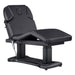 DIR Tranquility 4-Motors Electric Spa Treatment Table Black Variant With Semi-Folded Leg Section And Remote Control On White Background