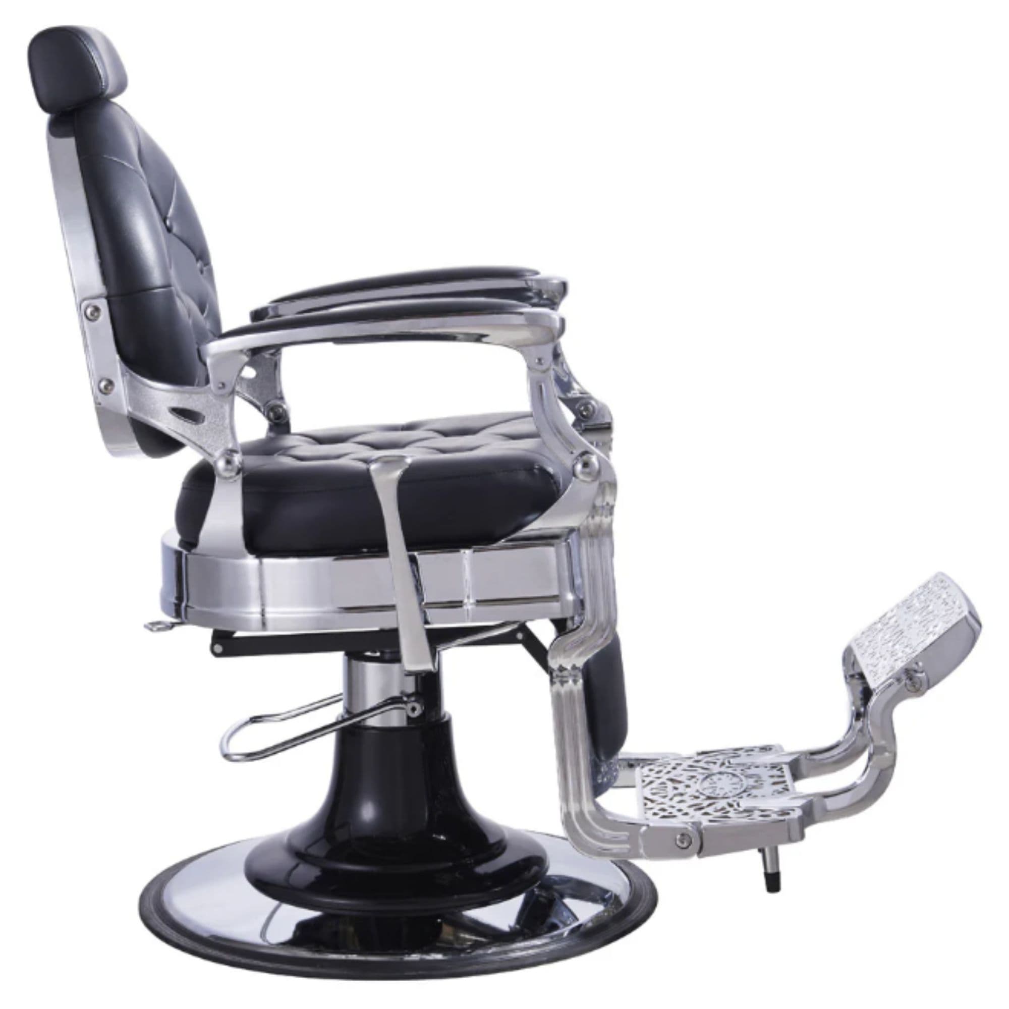 DIR Vanquish Barber Chair Black Variant Side View On White Background