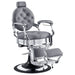 DIR Vanquish Barber Chair Gray Variant Front Angled View On White Background