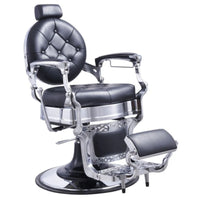 Thumbnail for DIR Vanquish Professional Barbershop Chair Black Variant Front Angled View On White Background