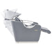 DIR Victoria Electric Salon Shampoo Station Gray Side View WIth White Sink And Leg Rest Extended