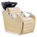 DIR Victoria Electric Shampoo Backwash Unit Beige Front Angled View With Black Single Sink On White Background