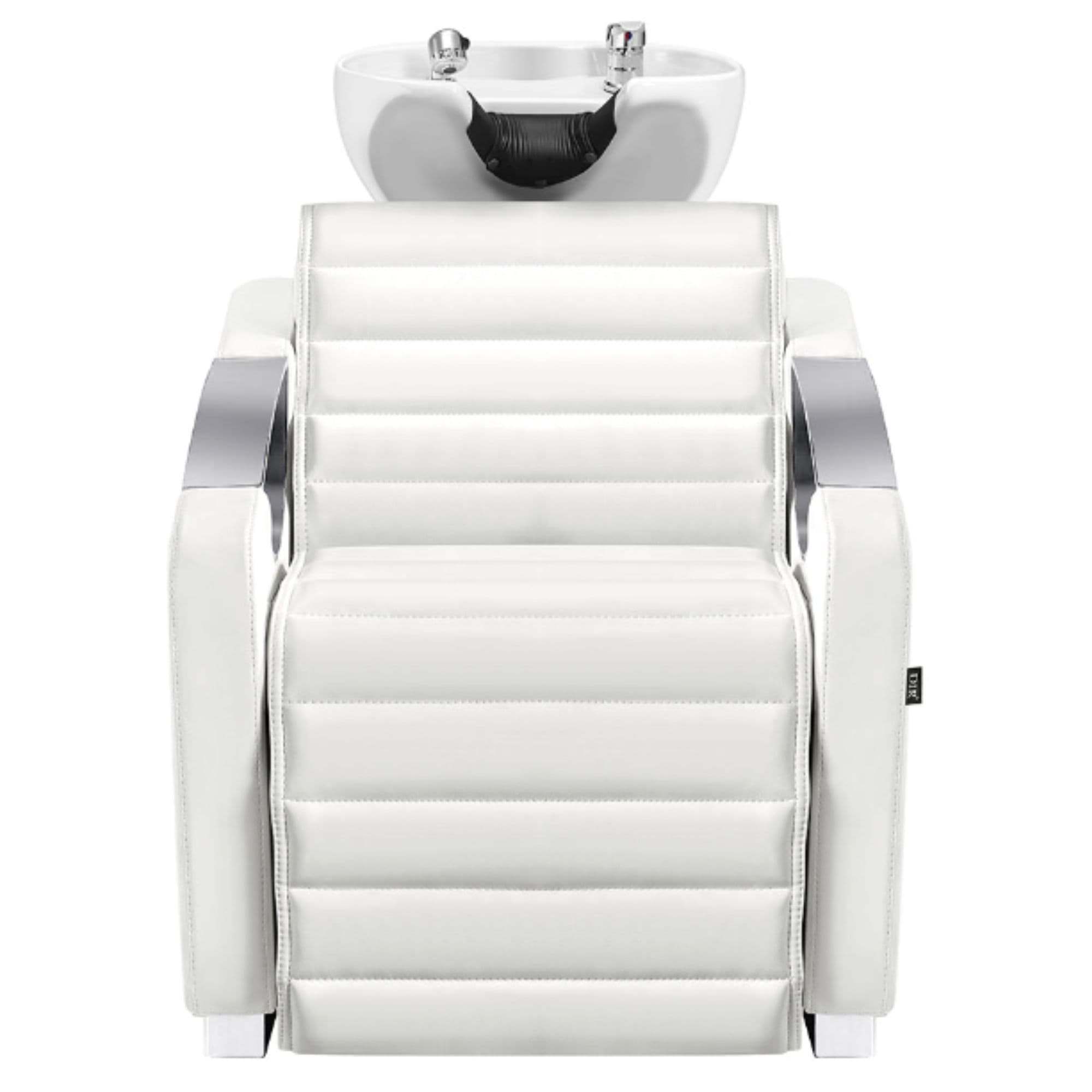 DIR Victoria Electric Shampoo Backwash Unit White Front View Of White Single Shampoo Wash Station