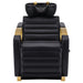 DIR Victoria Gold Electric Shampoo Chair Black Front View Of Black Single Shampoo Wash Station With Clean White Background
