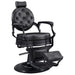DIR Viking Classic Barber Chair Black Variant Front Angled View On White Background