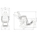 DIR Viking Classic Barber Chair Product Dimension Diagram