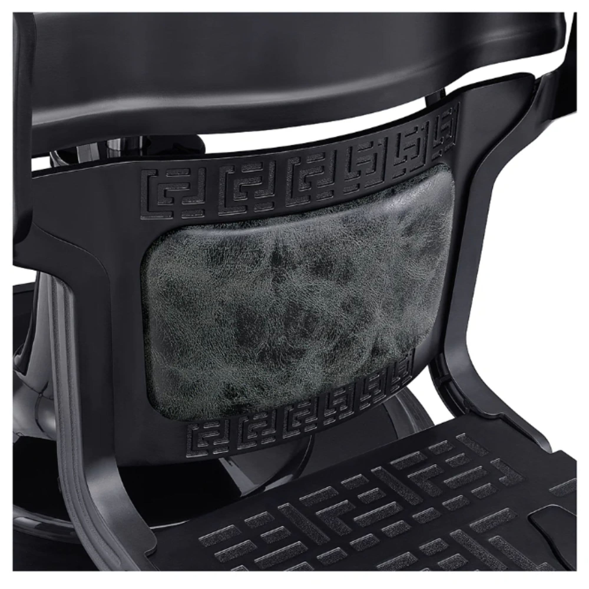 DIR Viking Classic Barber Chair Vintage Black Variant Close-Up View Of Footrest