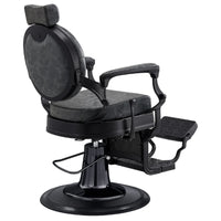 Thumbnail for DIR Viking Classic Barber Chair Vintage Black Variant Rear Angled View On White Background