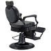 DIR Viking Classic Barber Chair Vintage Black Variant Rear Angled View On White Background