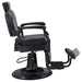 DIR Viking Classic Barber Chair Vintage Black Variant Side View Demonstrating The Swing Range Of Foot Rest Extension On White Background