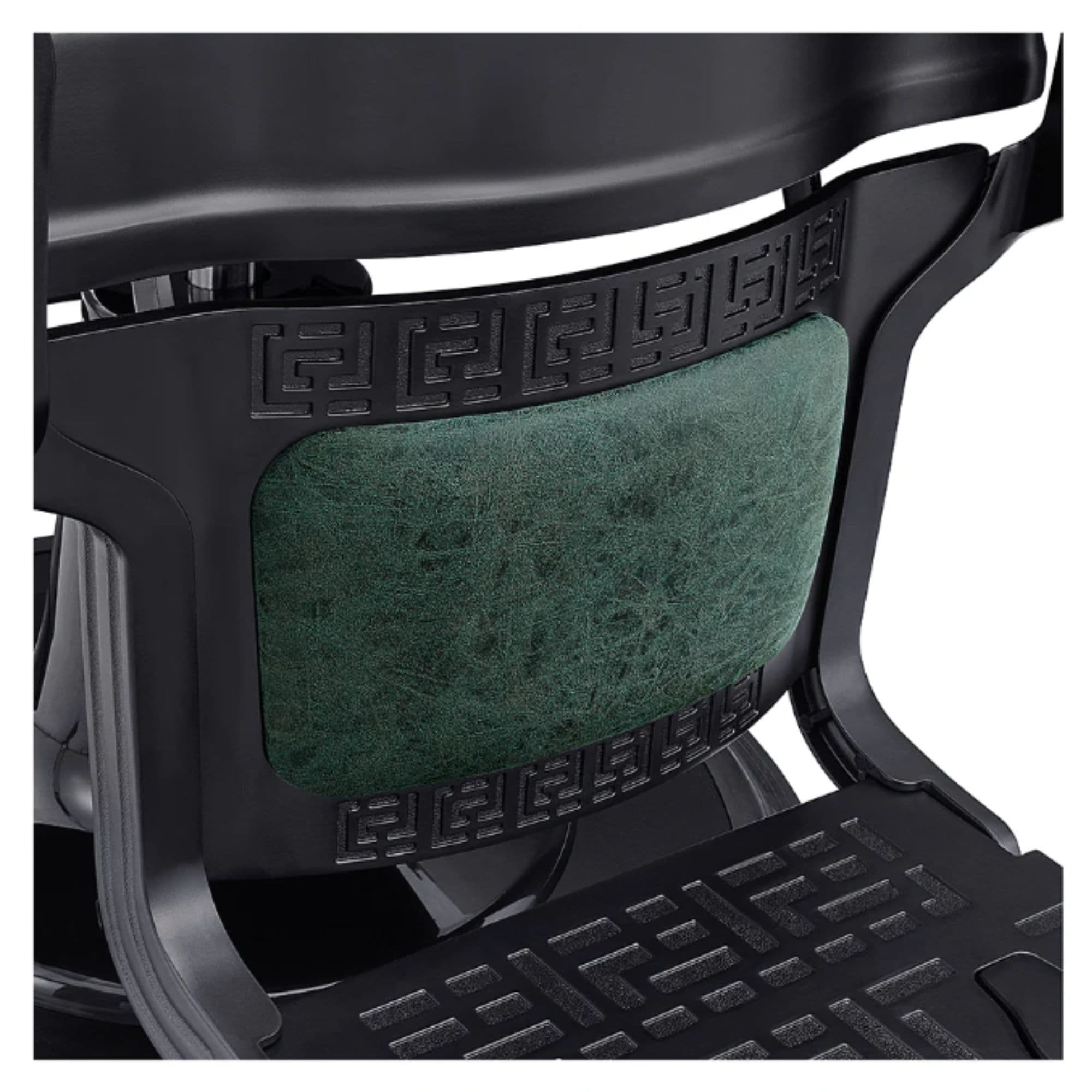 DIR Viking Classic Barber Chair Vintage Green Variant Close-Up View Of Footrest