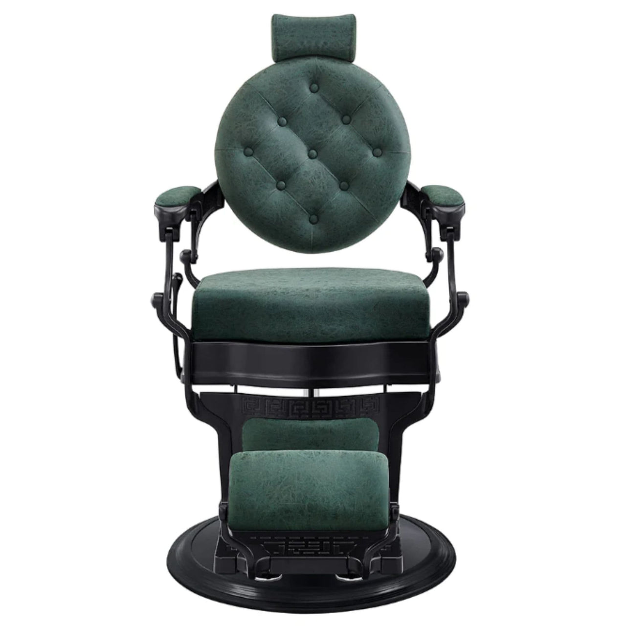 DIR Viking Classic Barber Chair Vintage Green Variant Front View On White Background