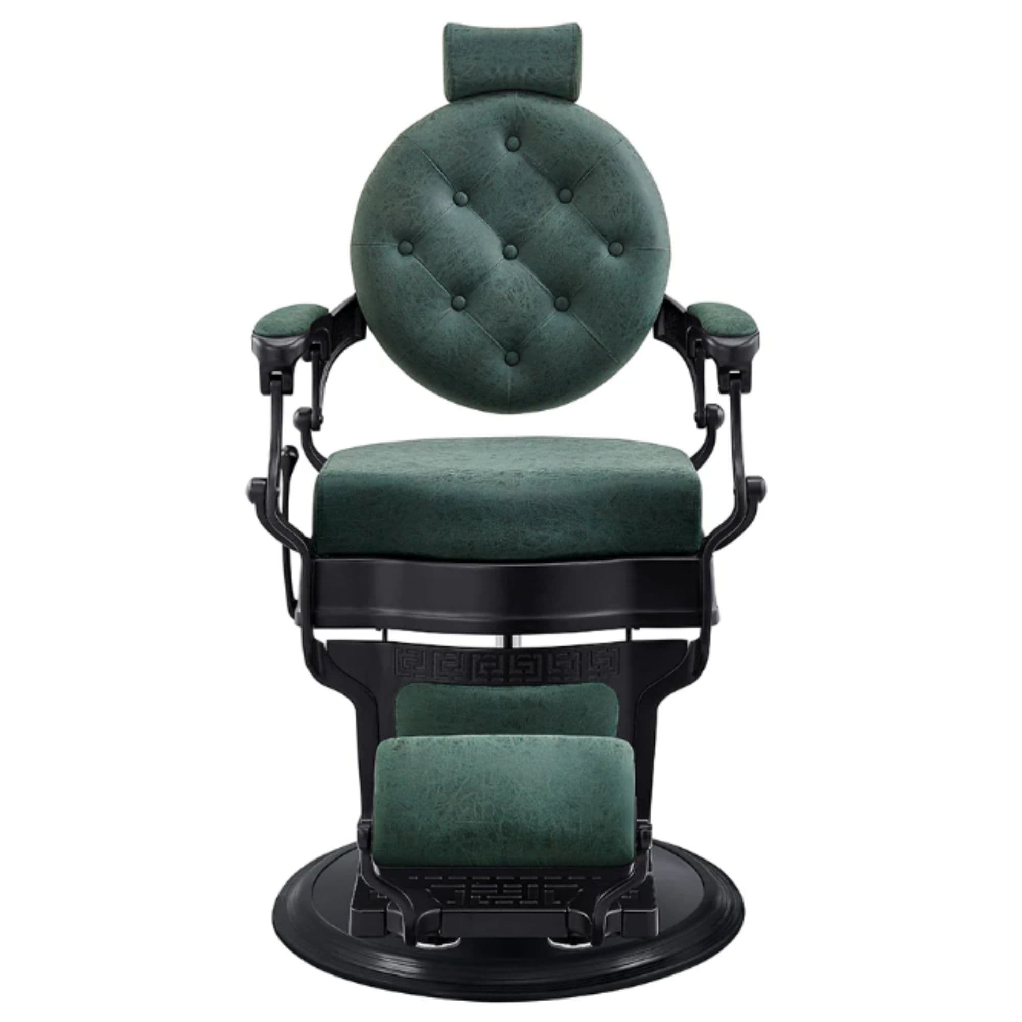 DIR Viking Classic Barber Chair Vintage Green Variant Front View On White Background