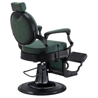 Thumbnail for DIR Viking Classic Barber Chair Vintage Green Variant Rear Angled View On White Background