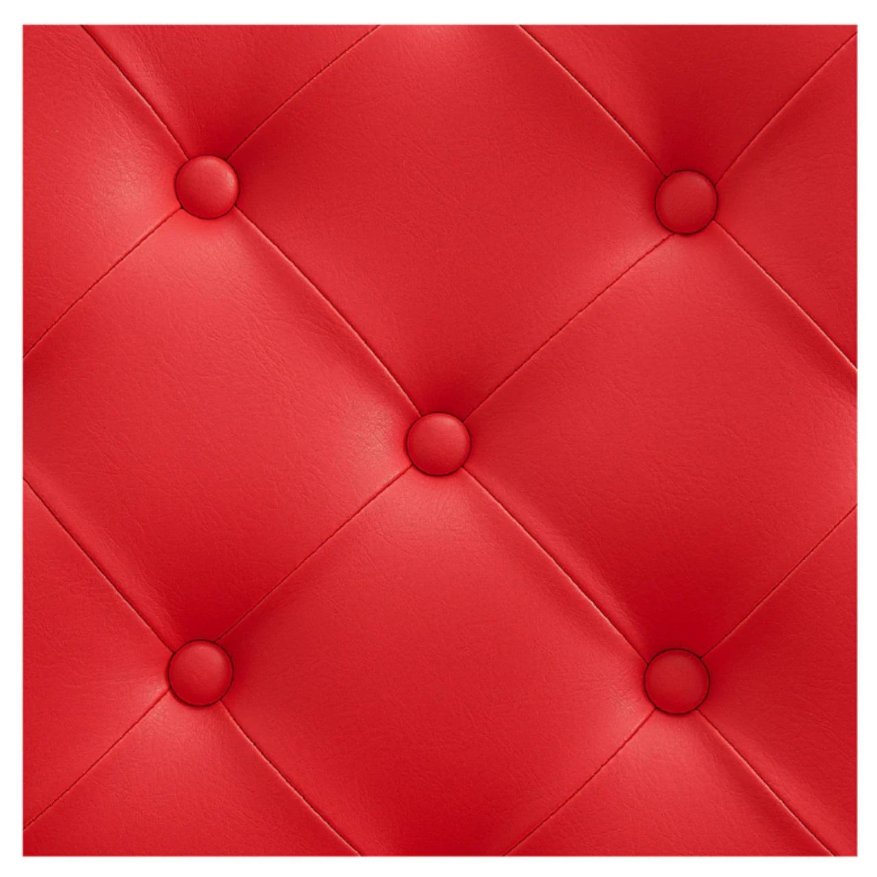 DIR Viking Traditional Barbershop Chair Close-Up View Of Diamond Tufted Red Upholstery Pattern