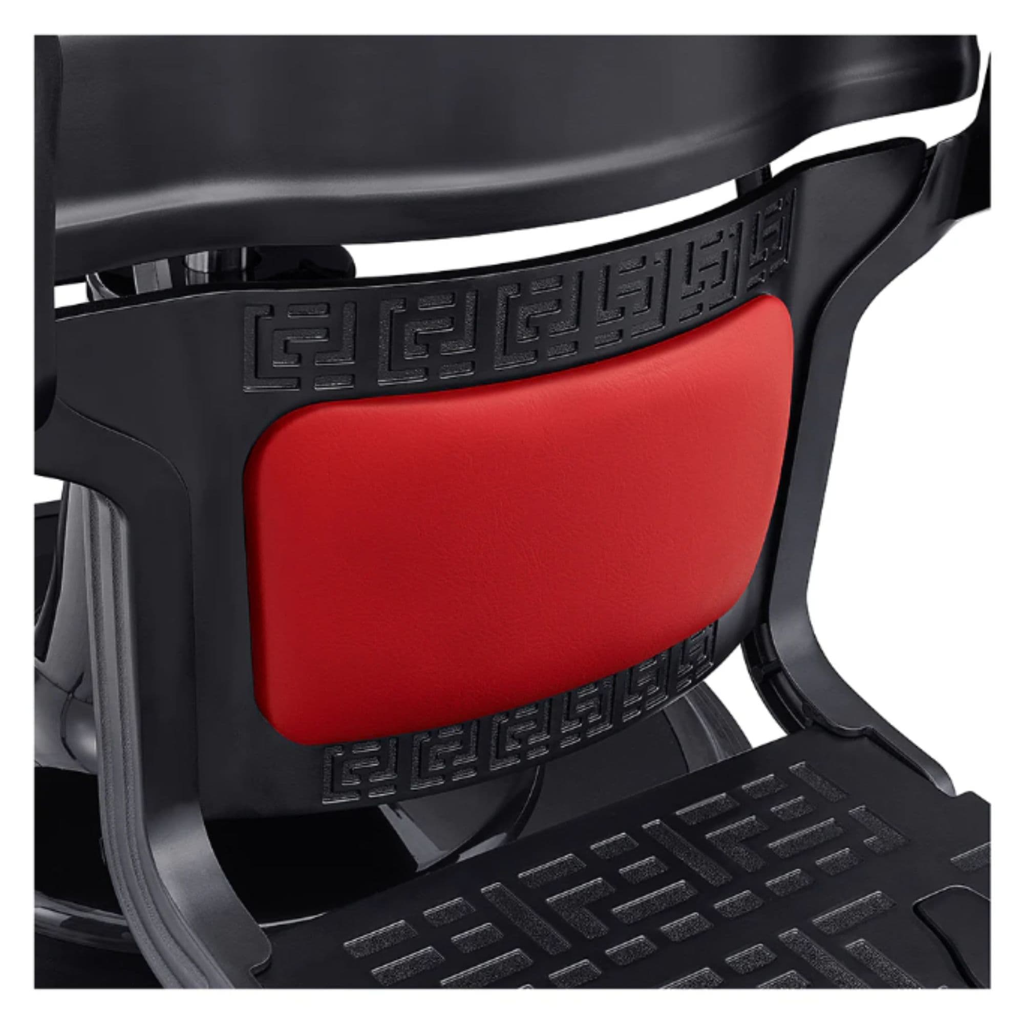 DIR Viking Traditional Barbershop Chair Red Variant Close-Up View Of Footrest