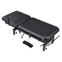 Thumbnail for DIR VitalEarth 2-Motors Treatment Table and Wellness Therapy Bed Black Angled Top View With Foot Control On White Background