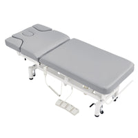 Thumbnail for DIR VitalEarth 2-Motors Treatment Table and Wellness Therapy Bed Gray Angled Top View With Foot Control On White Background