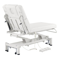 Thumbnail for DIR VitalEarth 2-Motors Treatment Table and Wellness Therapy Bed White Angled Rear View With Foot Control On White Background