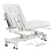 DIR VitalEarth 2-Motors Treatment Table and Wellness Therapy Bed White Angled Rear View With Foot Control On White Background