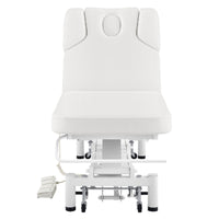 Thumbnail for DIR VitalEarth 2-Motors Treatment Table and Wellness Therapy Bed White Color Front Angled View With Foot Controls On White Background