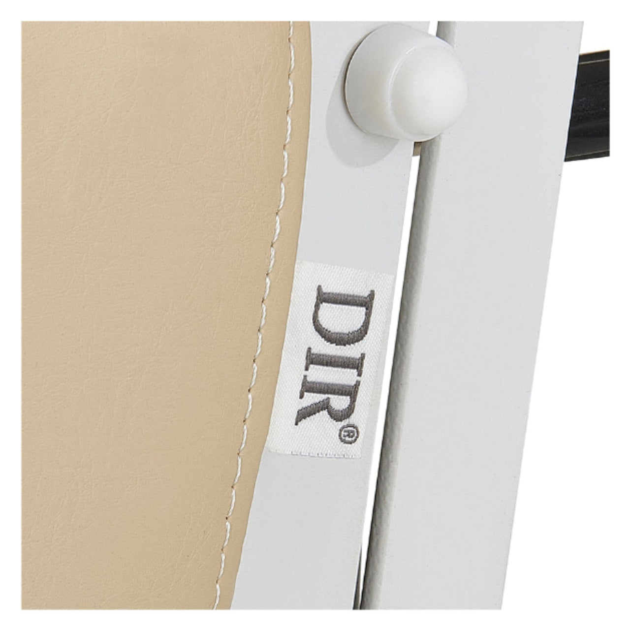 DIR VitalEarth 2-Motors Treatment and Wellness Bed Close-Up View Of Beige Upholstery With Brand Name