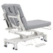 DIR VitalEarth Dual-Motor Therapy Treatment Table Gray Angled Rear View With Foot Control On White Background