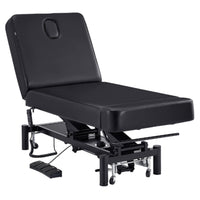 Thumbnail for DIR WellRelax 2-Motors Therapy Treatment Table Black Front Angled View With Foot Control On White Background