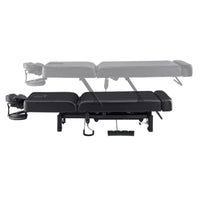 Thumbnail for DIR WellRelax 2-Motors Therapy Treatment Table with Tilting Cradle Pillow Black Side View Of Fully Reclined Showing Adjustable Height On White Background