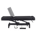 DIR WellRelax 2-Motors Therapy Treatment Table with Tilting Cradle Pillow Black Side View Showing Adjustable Backrest On White Background