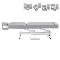 Thumbnail for DIR WellRelax 2-Motors Therapy Treatment Table with Tilting Cradle Pillow Gray Side View Of Fully Reclined With Adjustable Face Cradle On White Background