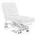 DIR WellRelax 2-Motors Therapy Treatment Table with Tilting Cradle Pillow White Front Angled View With Foot Control On White Background