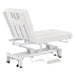 DIR WellRelax 2-Motors Therapy Treatment Table with Tilting Cradle Pillow White Rear View With Foot Control On White Background