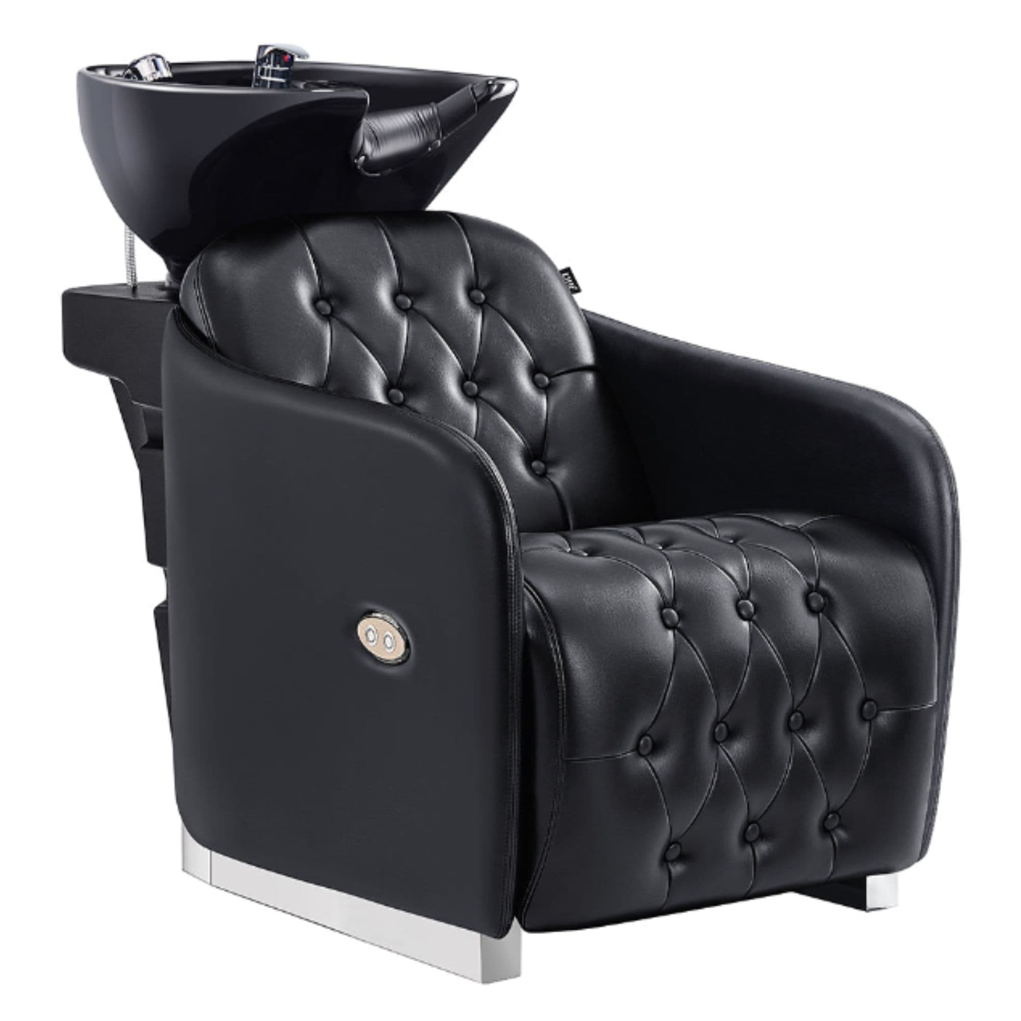 DIR Yume Dreaming Electric Salon Backwash Station Black Front Angled View With Black Single On Clean Background