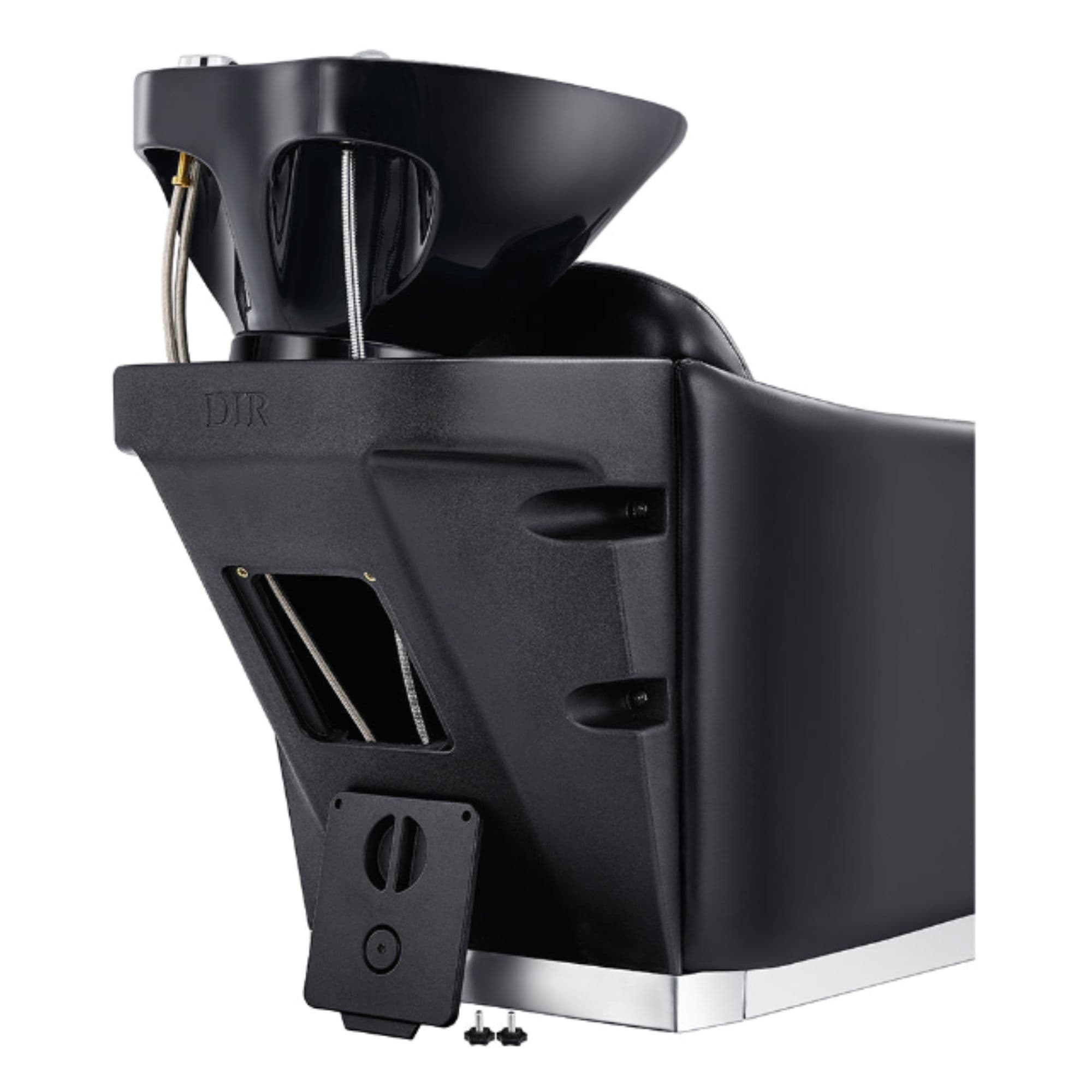 DIR Yume Dreaming Electric Salon Backwash Station Black Rear Angled View With Sink Assembly