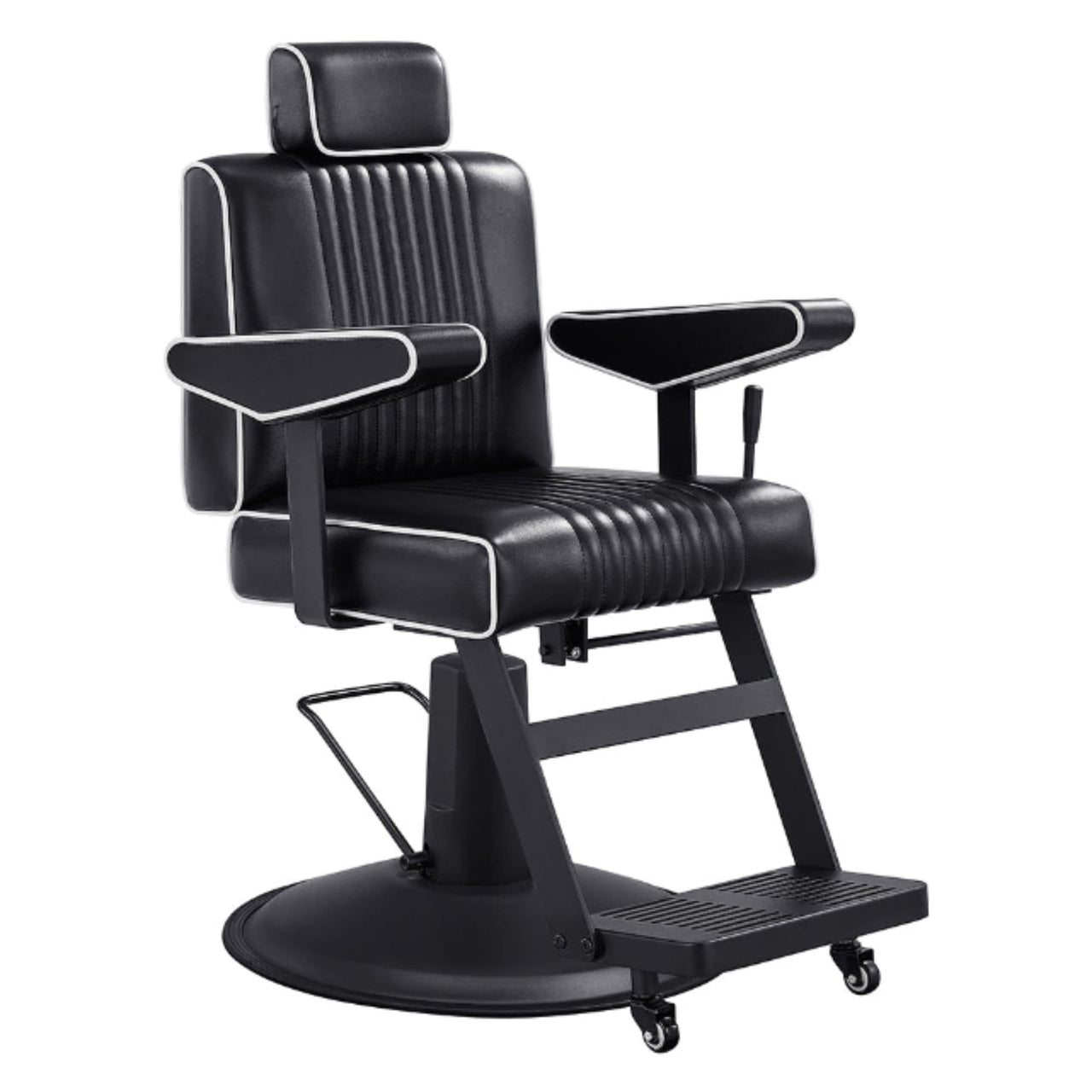 Dainty Multi-Purpose Reclining Salon Chair Black Variant Front Angled View On White Background