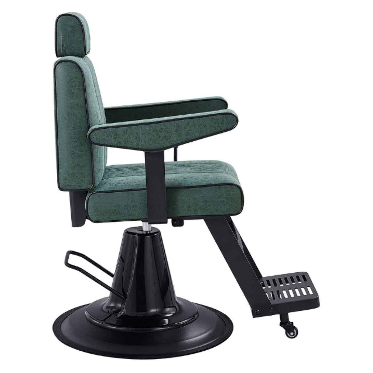 Dainty Multi-Purpose Reclining Salon Chair Green Variant Side View On White Background