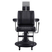 Thumbnail for Dainty Reclining Chairs Black Variant Front View Demonstrating Pull Out Headrest Range On White Background