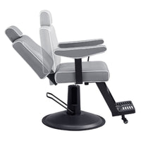 Thumbnail for Dainty Reclining Chairs Gray Variant Side View Demonstrating Swing Adjustment On White Background
