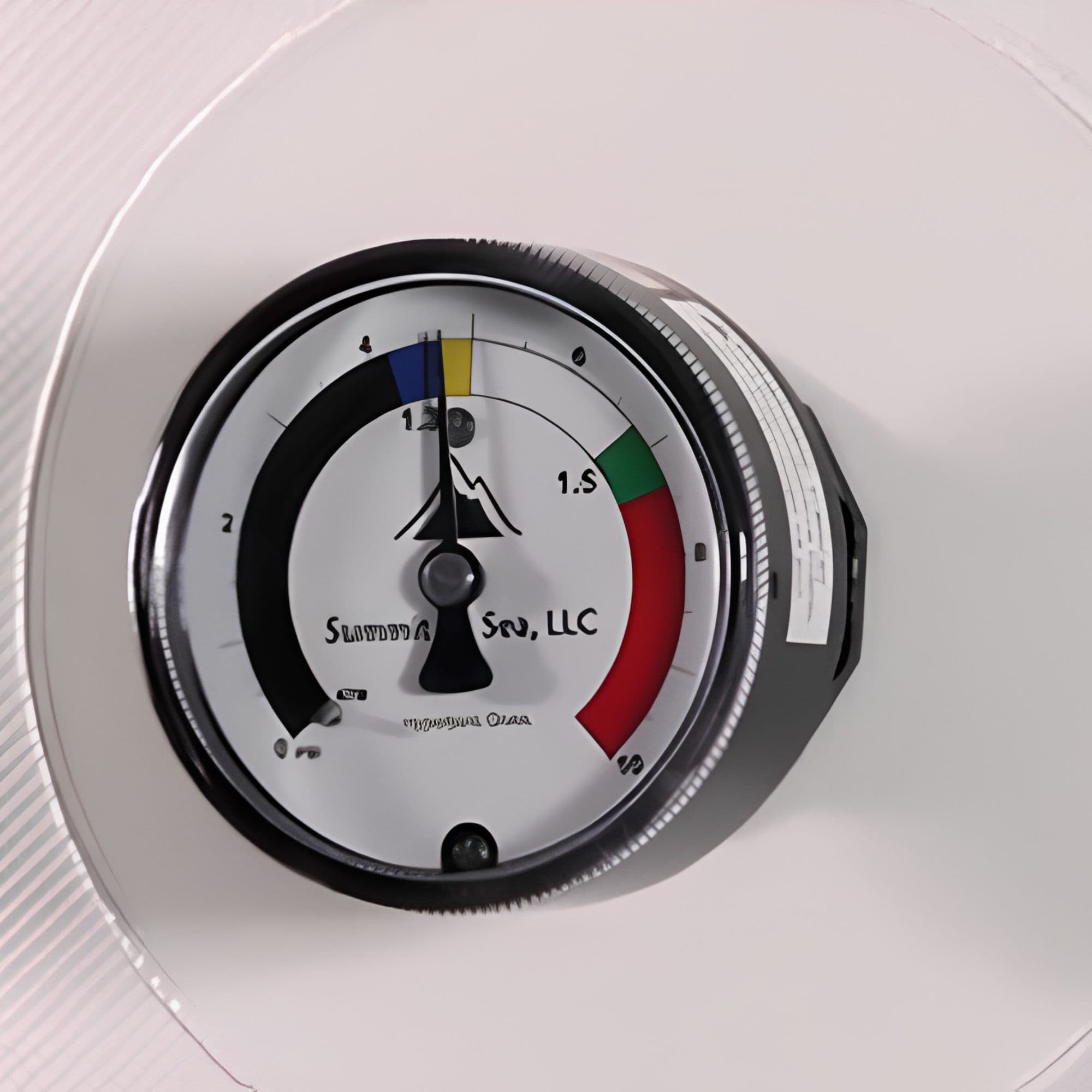 Dive Vertical Chamber With Internal Frame Detail View Of Pressure Gauge