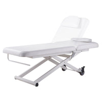 Thumbnail for Ebro Electric Facial Bed  Massage Table Front Angled View And Fully Reclined On White Background