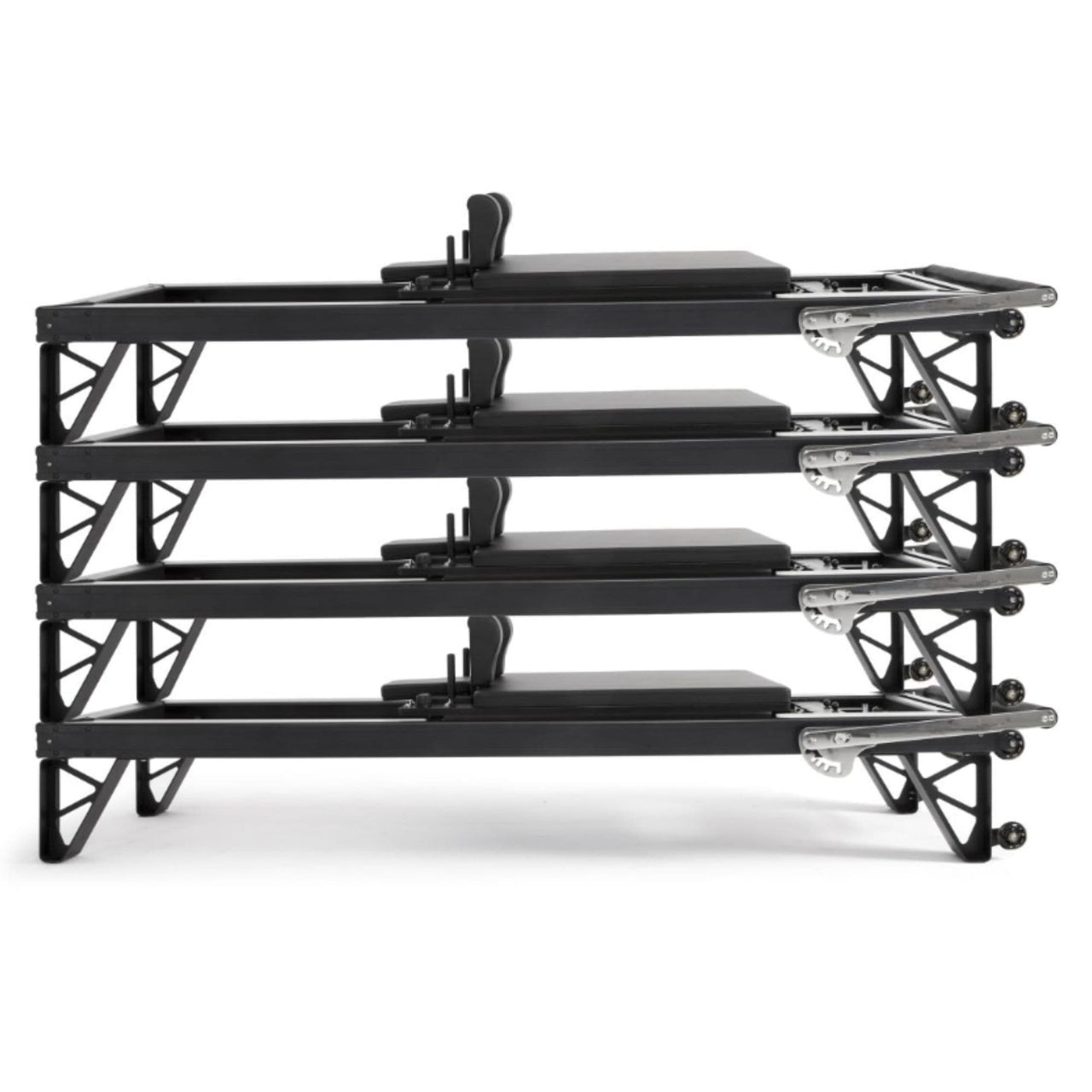Elina Aluminum Reformer Side View In Stacked Storage Position On White Background