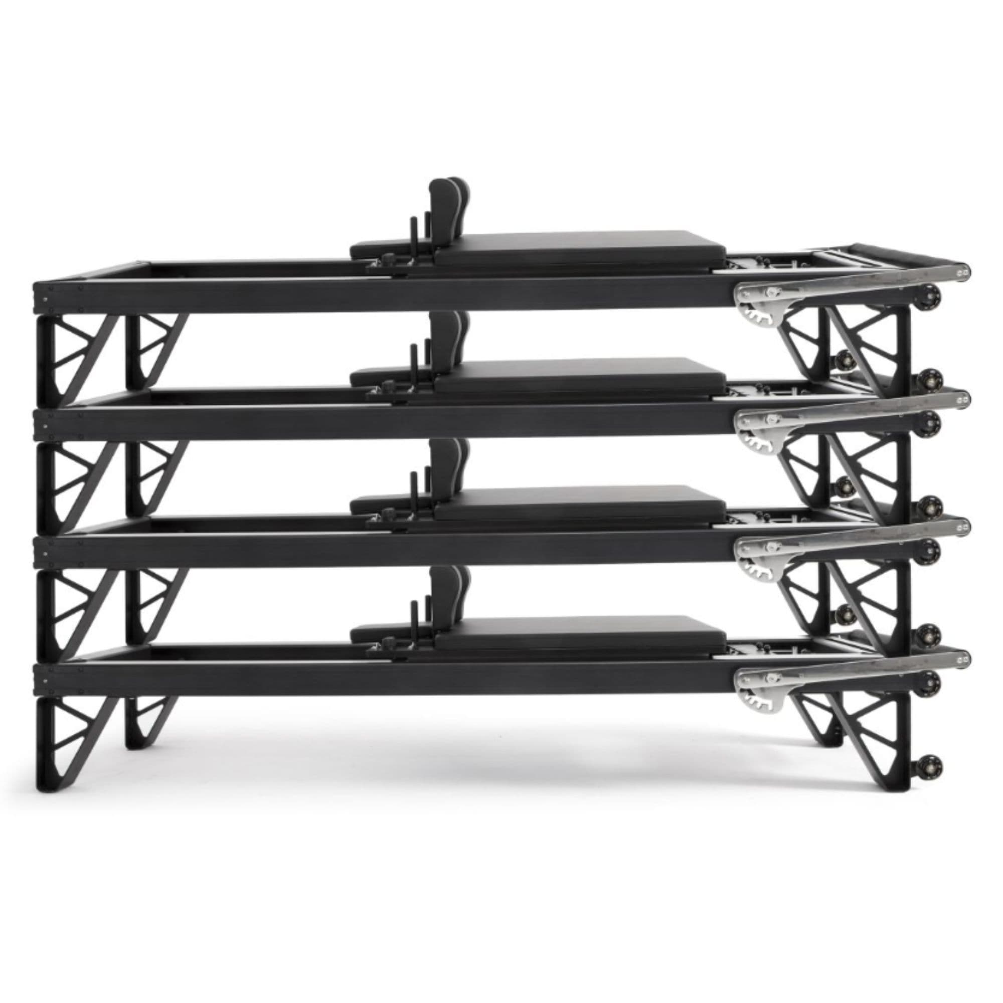 Elina Aluminum Reformer Side View In Stacked Storage Position On White Background