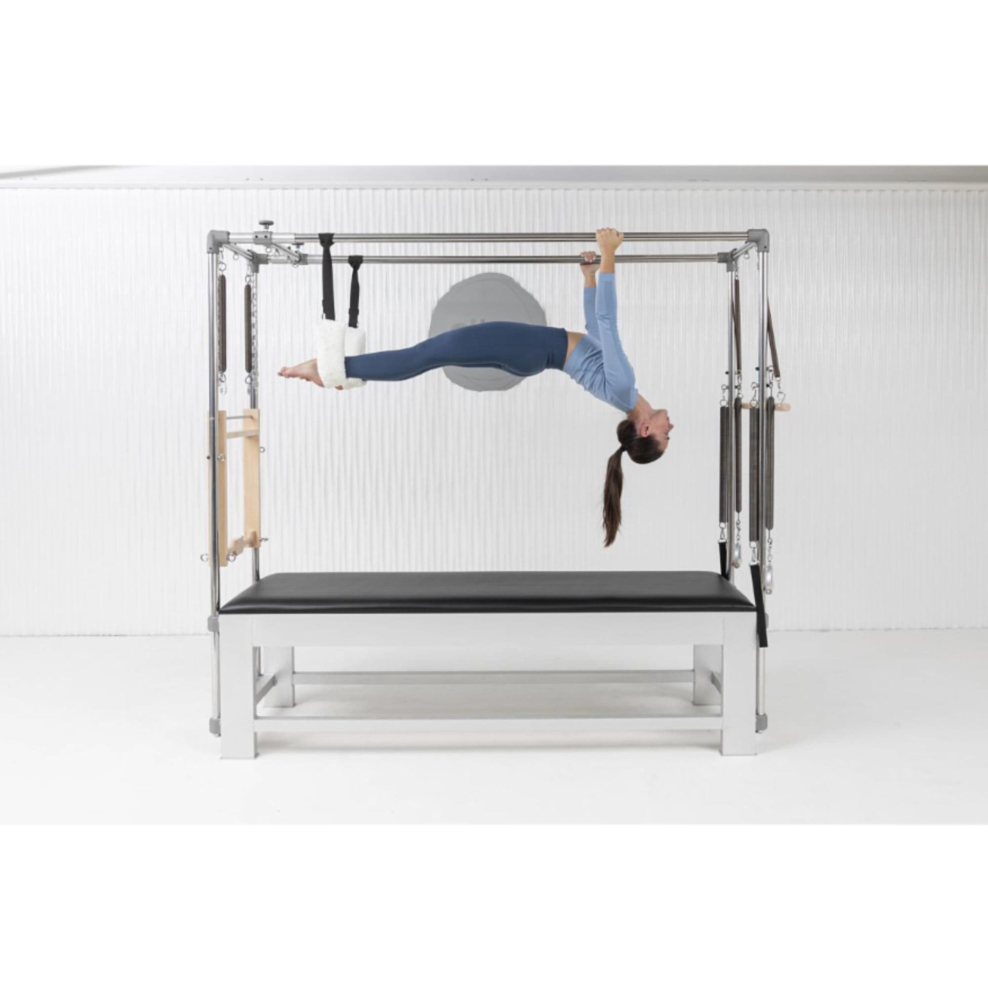 Elina Classic Aluminium Cadillac Trapeze With A Women Performing A Hanging Exercise