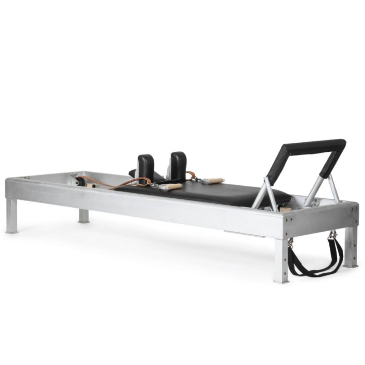 Elina Classic Aluminium Reformer 86 Inches Black Variant Front Angled View On White Background