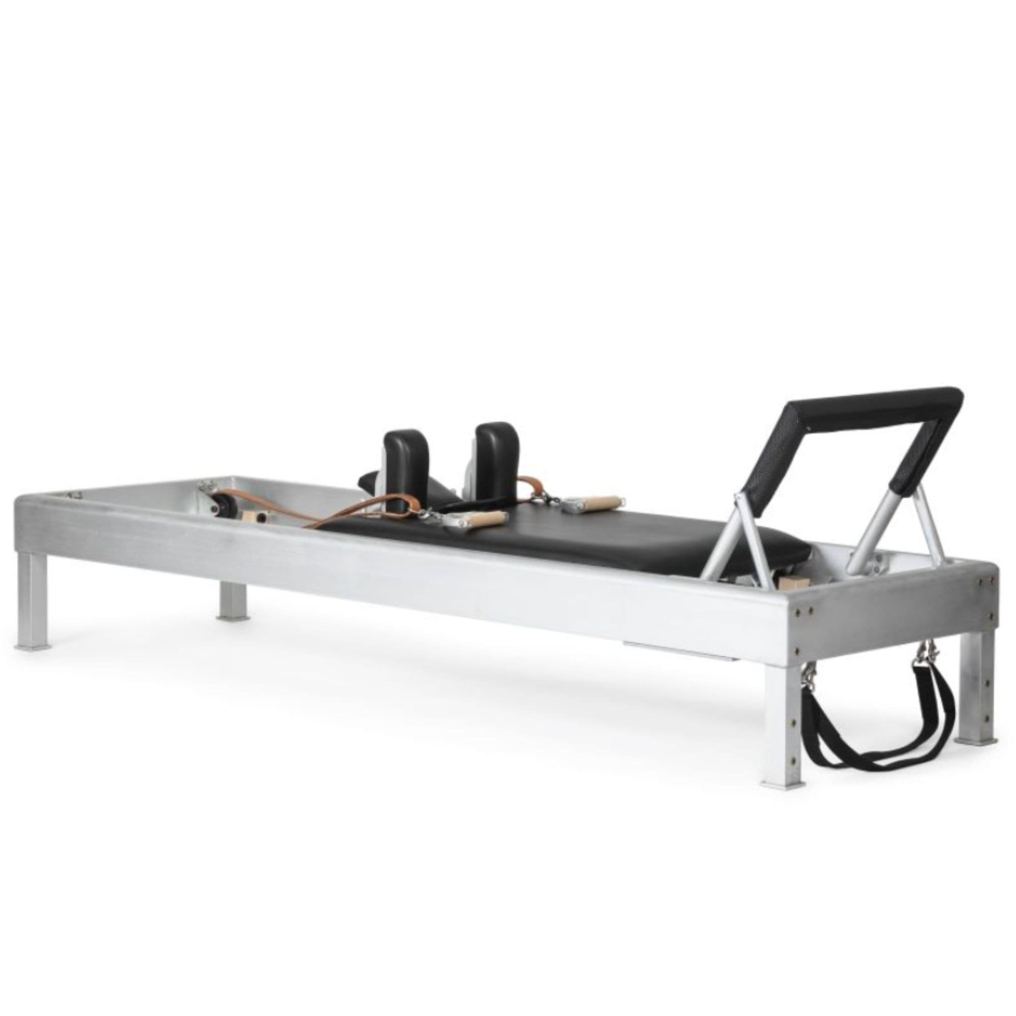 Elina Classic Aluminium Reformer 86 Inches Black Variant Front Angled View On White Background